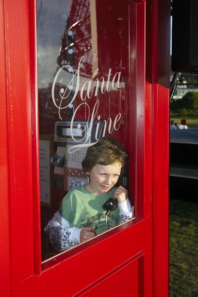 Oscar Buckley, aged 9, leaves his wish list on Telecom's Santaline at the Telecom Tree in Wellington 
